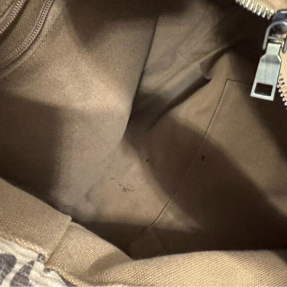 Leopard Print Ribbed Boho Purse Bag w/ Multicolor Straps & Smiley Faces - Picture 10 of 13